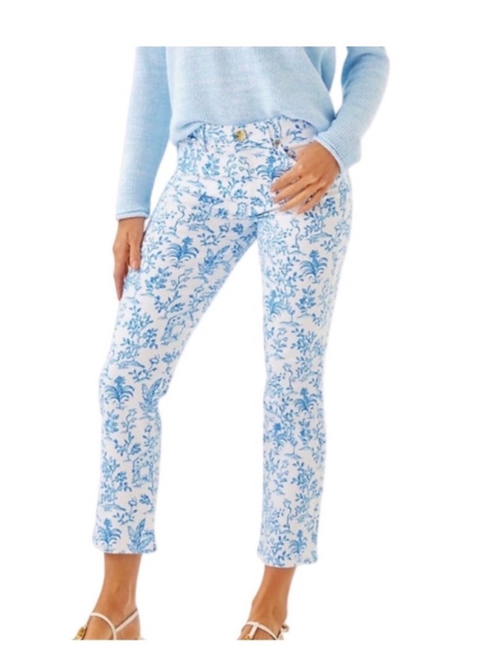 Lilly Pulitzer Annet High Rise Crop Flare Jean Tall Tales NWT Size 4